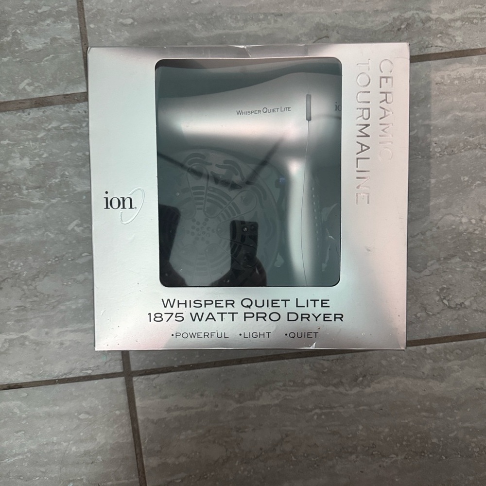 Ceramic Tourmaline Whisper Quiet Lite Hair Dryer - silver